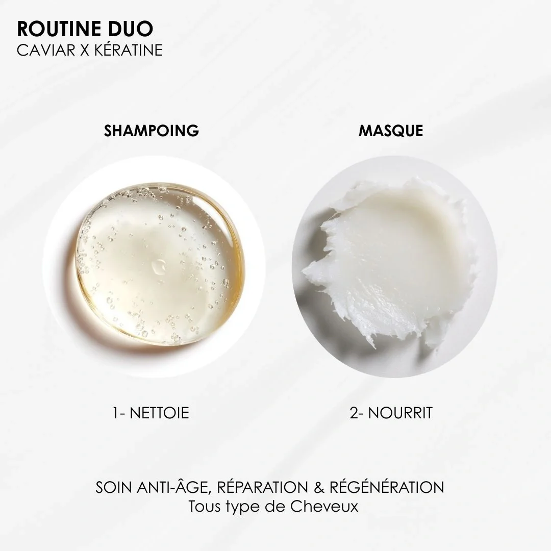 Routine Premium duo Caviar & Kératine - Anti-âge, réparation intense - Image 3